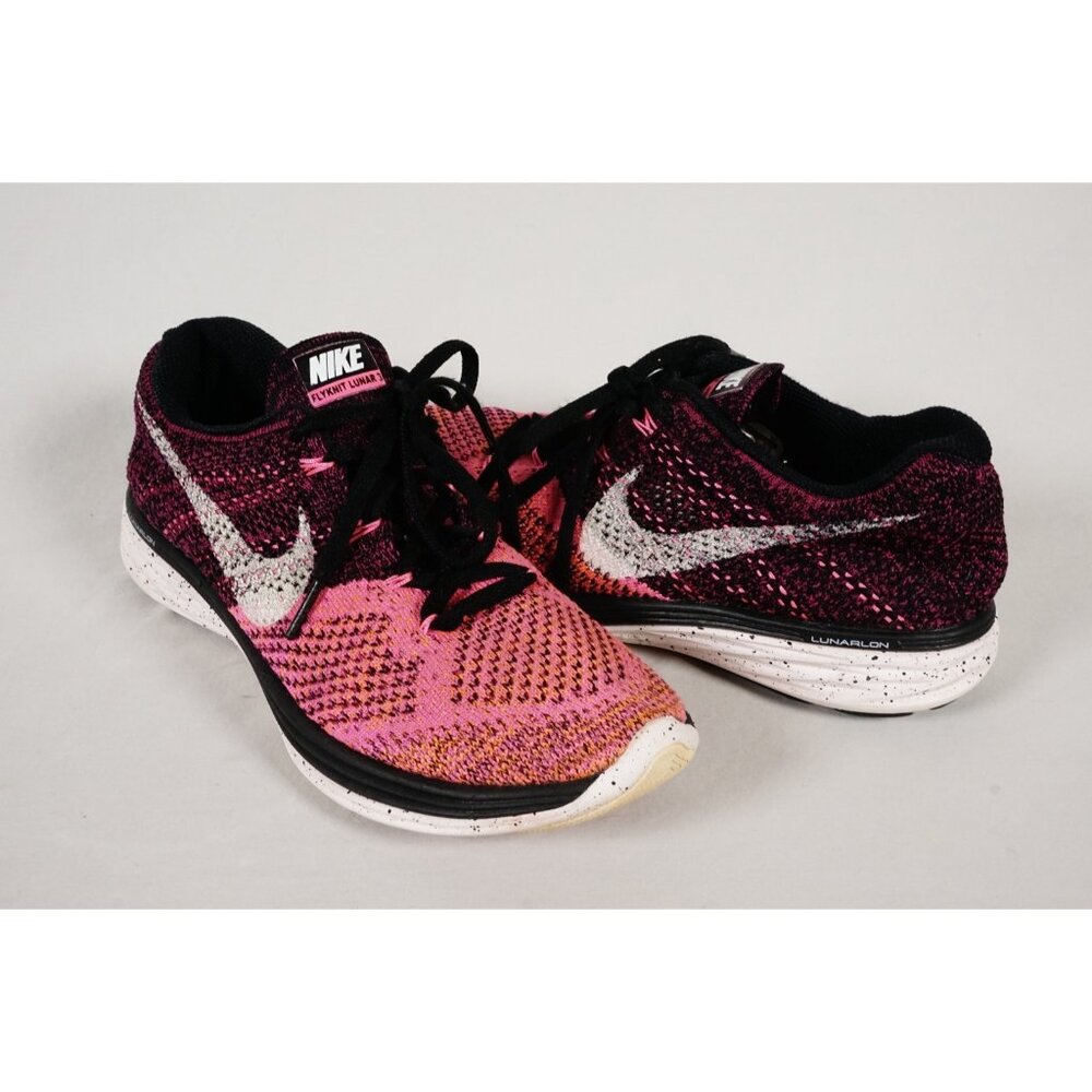 Nike Pink Flyknit Lunar 3 Size Women's 7.5 US Pink Running Sneakers 698182-002